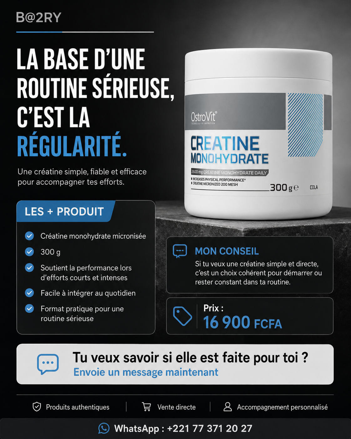 OstroVit Creatine Monohydrate 300g