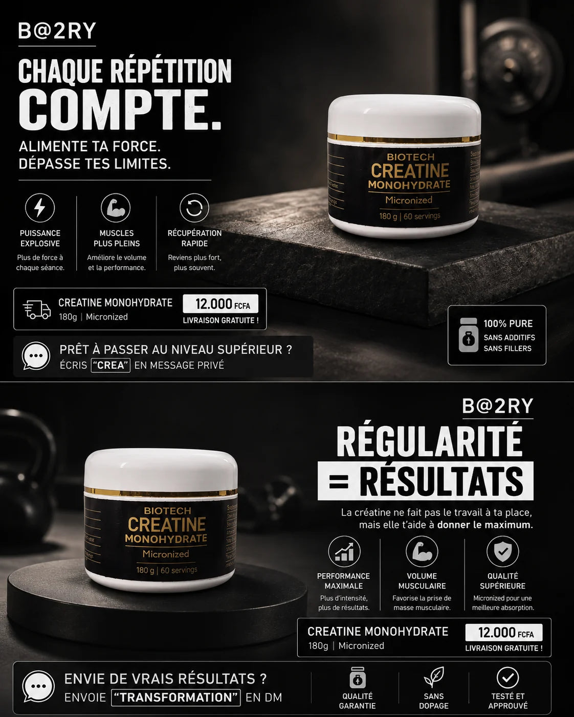 Créatine monohydrate Dakar Sénégal