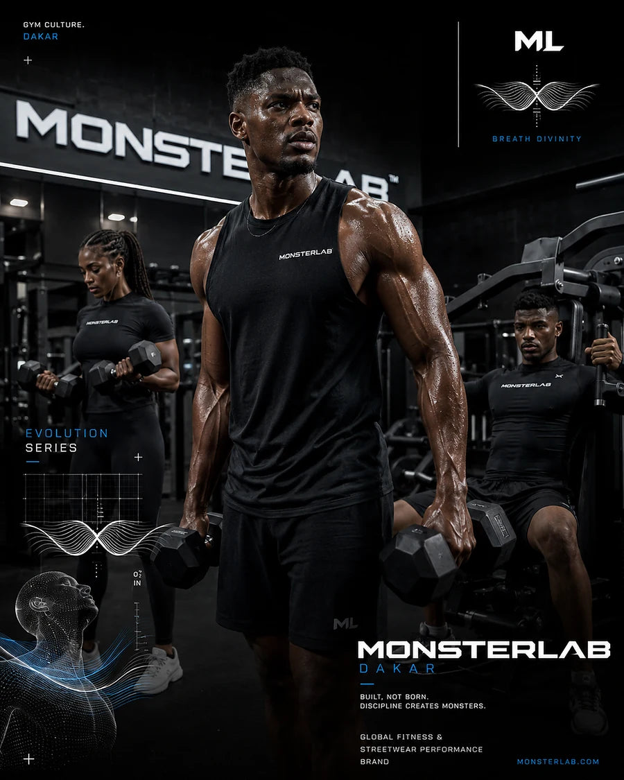 MonsterLab Men Collection — athlète en salle de sport, Evolution Series