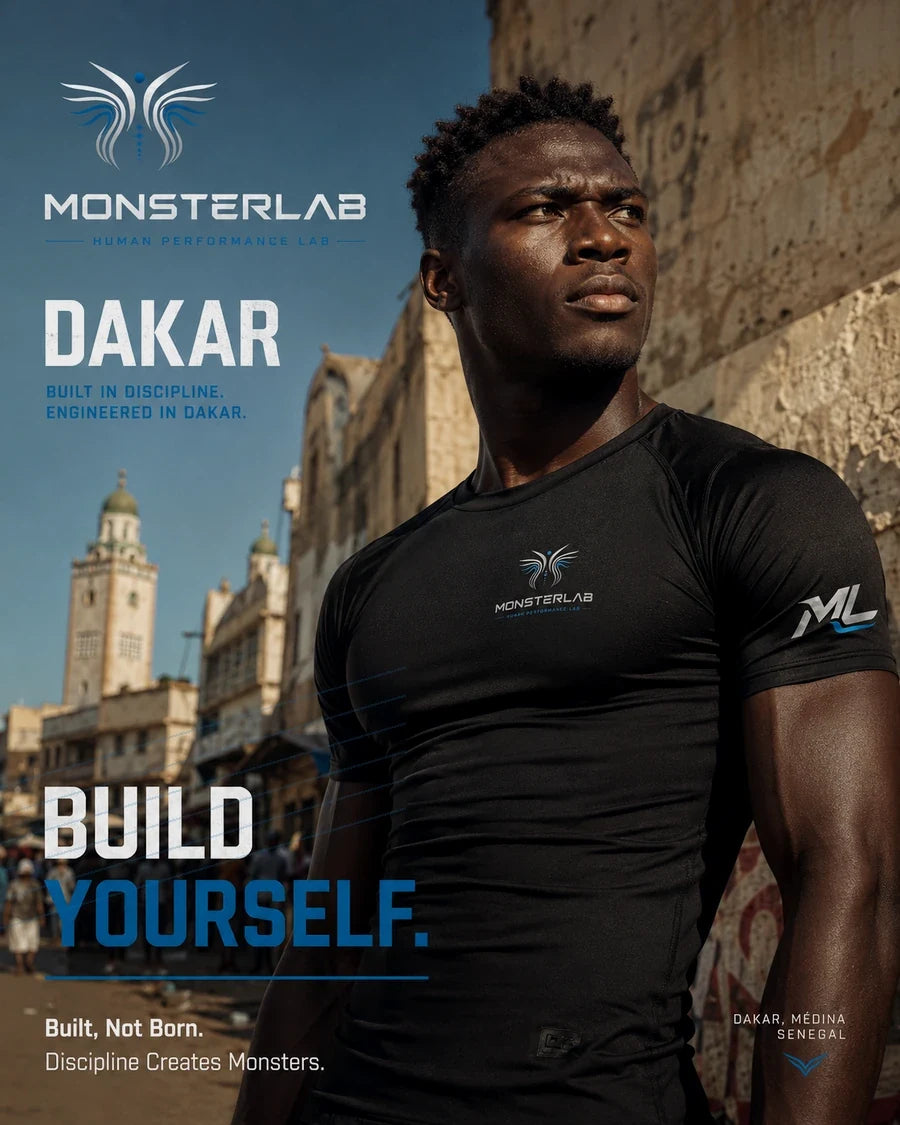 MonsterLab Men — tenue performance en contexte urbain