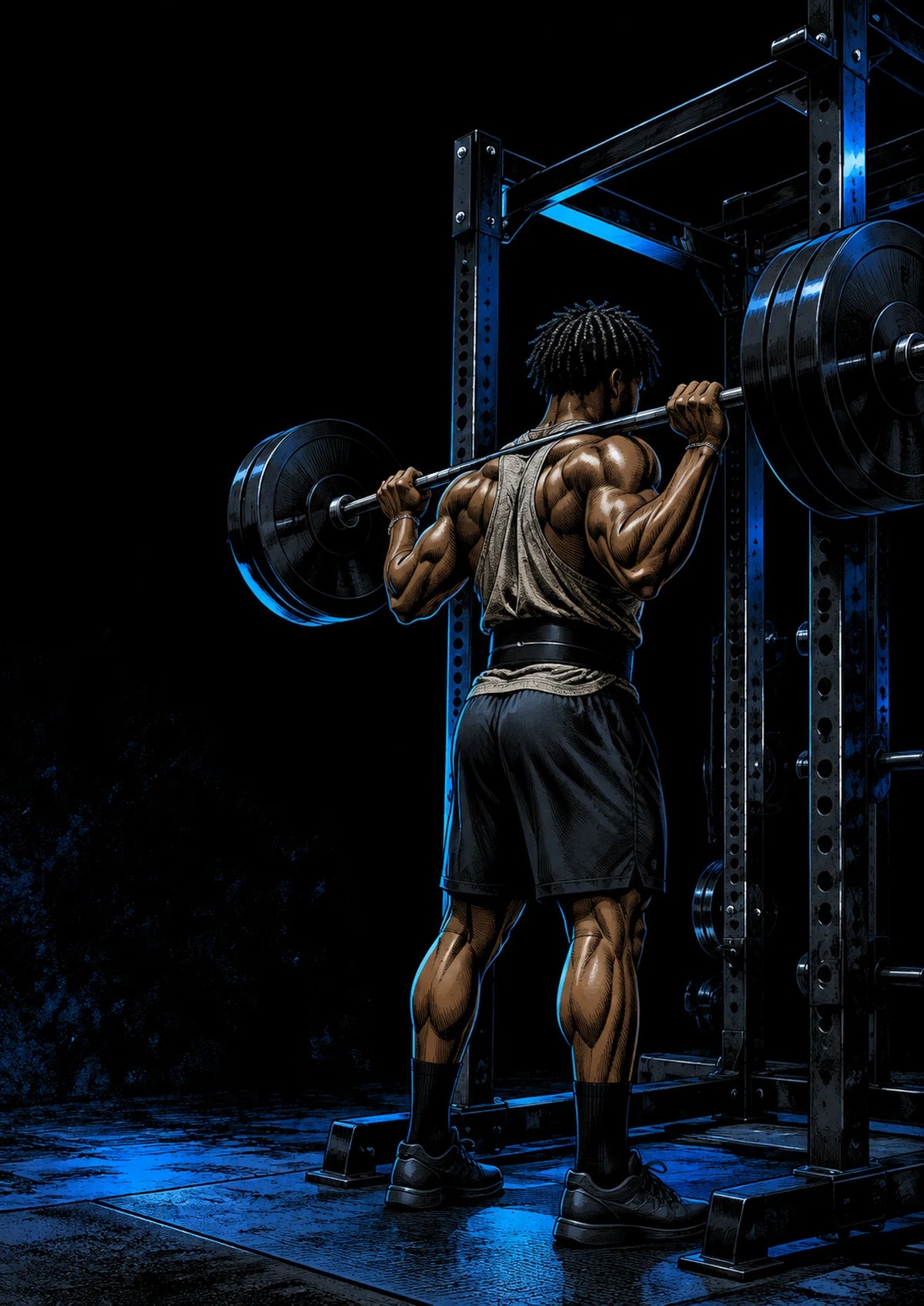 Illustration manga originale du programme prise de muscle MonsterLab par B@2RY